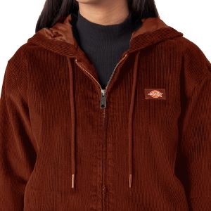 هودی آجری زنانه دیکیز مدل Dickies Corduroy Hooded Jacket