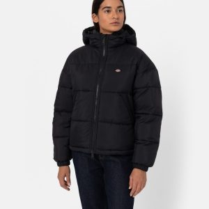 پافر زنانه کلاه دار دیکیز مدل Alatna Oversized Puffer Jacket مشکی