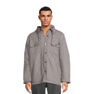 کاپشن کلاه دار طوسی دیکیز مدل Dickies Canvas Hooded Shirt Jacket