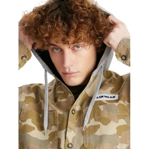 کاپشن کلاه دار ایرواک مدل Airwalk Hooded Twill Shirt Jacket - Image 3