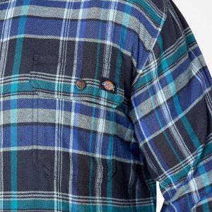 پیراهن دیکیز مدل Flex Flannel L/S آبی 1