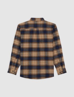 پیراهن دیکیز مدل Flex Flannel L/S کرم سورمه ای - Image 2