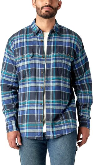 پیراهن دیکیز مدل Flex Flannel L/S آبی